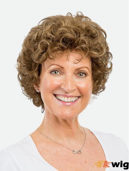 Synthetic Short Brown Curly Amazing Bob Wigs