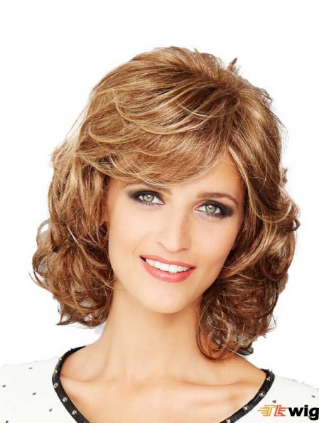 Chin Length Wavy Brown Hand-Tied Wigs Style