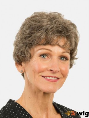 Short Monofilament Layered Brown 8 inch Curly Synthetic Wigs