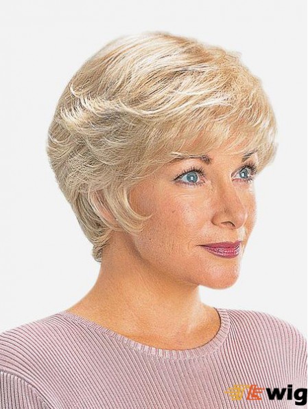 Straight 8 inch Monofilament Synthetic Blonde Short Best Quality Lace Wigs