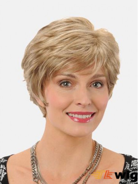 Straight 8 inch Synthetic Blonde Short High Quality Lace Wig