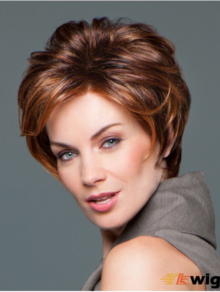 Chin Length Layered 10 inch Wavy Auburn Medium Wigs