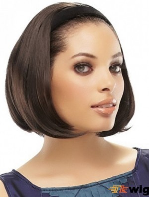Capless Bobs Straight Headband Synthetic Wigs