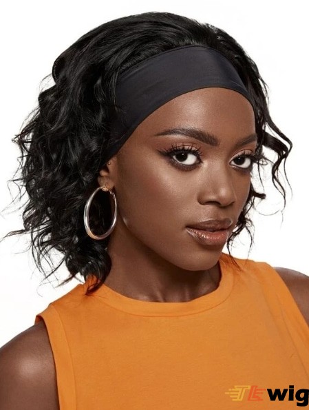 Headband Chin Length Wave Human Hair Wigs