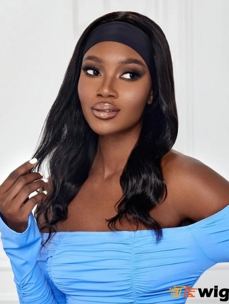 Natural Wavy Style Human Hair Wigs With Headband