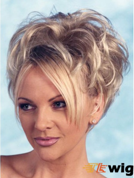 Curly Synthetic Blonde Short Fashion 3/4 Wigs