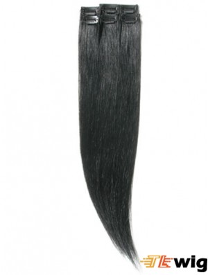 Amazing Black Straight Remy Human Hair Clip In Hair Extensions