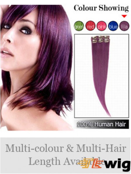 Convenient Black Straight Remy Human Hair Clip In Hair Extensions