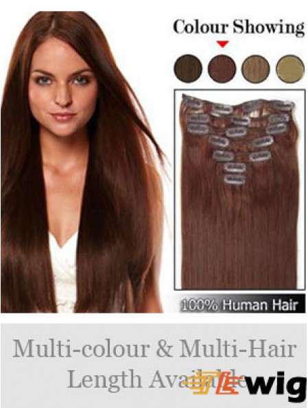 Hairstyles Auburn Straight Remy Human Hair Clip In Hair Extensions