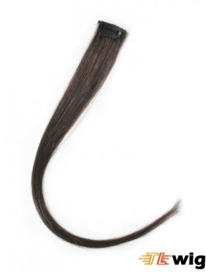 Modern Brown Straight Remy Human Hair Clip In Hair Extensions