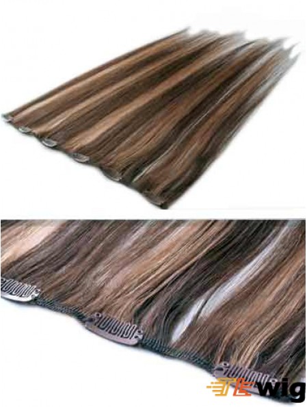 High Quality Brown Straight Remy Human Hair Clip In Hair Extensions