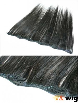 Fabulous Black Straight Remy Human Hair Clip In Hair Extensions