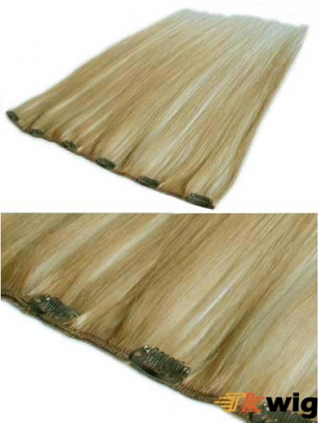 Sassy Blonde Straight Remy Human Hair Clip In Hair Extensions