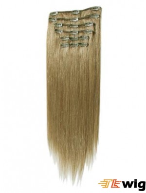Natural Brown Straight Remy Human Hair Clip In Hair Extensions