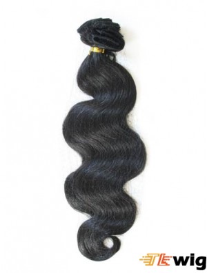 Tape In Hair Extensions With Remy Black Color Wavy Style