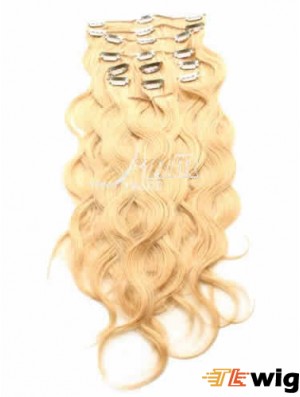 Ideal Blonde Curly Remy Human Hair Clip In Hair Extensions
