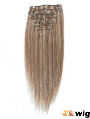 Great Blonde Straight Remy Human Hair Clip In Hair Extensions