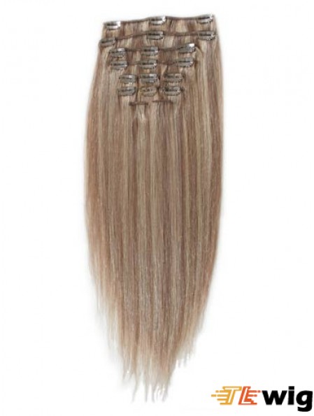 Great Blonde Straight Remy Human Hair Clip In Hair Extensions