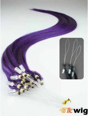 Natural Black Straight Micro Loop Ring Hair Extensions
