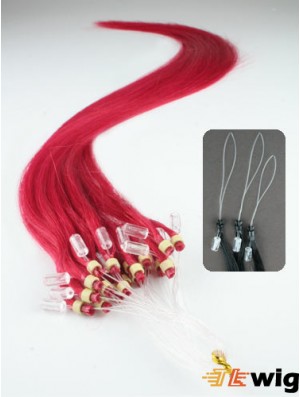 Fashion Red Straight Micro Loop Ring Hair Extensions
