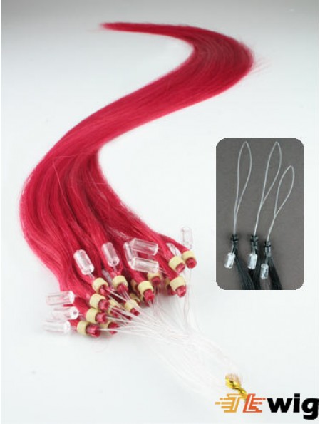 Fashion Red Straight Micro Loop Ring Hair Extensions