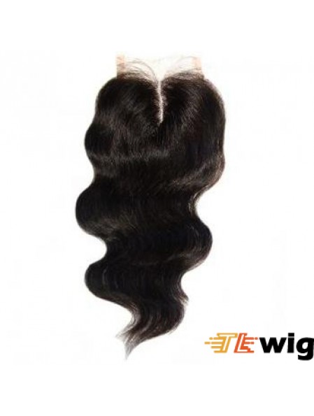 High Quality Black Long Wavy Lace Closures