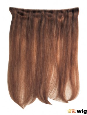 Straight Remy Human Hair Auburn Comfortable Weft Extensions