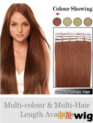 Auburn Straight Ideal Remy Human Hair Tape In Hair Extensions