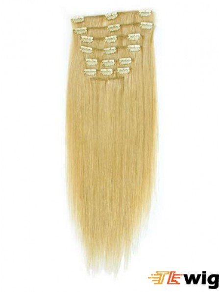 Suitable Blonde Straight Remy Human Hair Clip In Hair Extensions