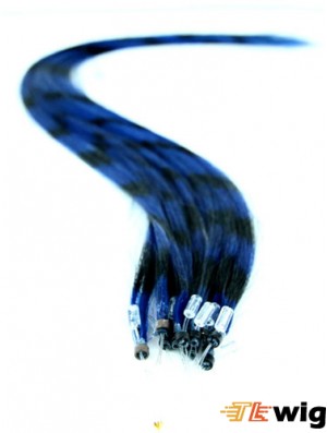 Durable Black Straight Micro Loop Ring Hair Extensions