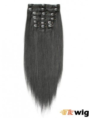 Incredible Black Straight Remy Human Hair Clip In Hair Extensions