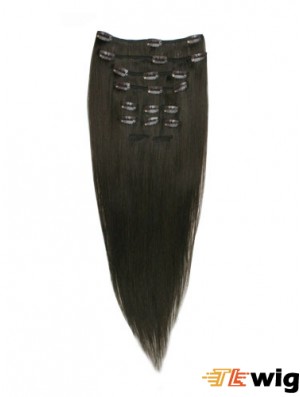 Good Black Straight Remy Human Hair Clip In Hair Extensions