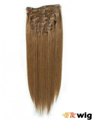 Fashionable Blonde Straight Remy Human Hair Clip In Hair Extensions