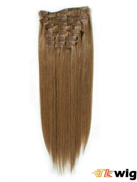 Fashionable Blonde Straight Remy Human Hair Clip In Hair Extensions