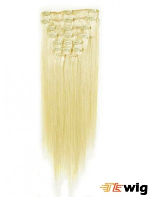 Perfect Blonde Straight Remy Human Hair Clip In Hair Extensions