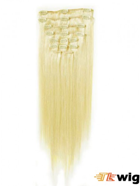 Perfect Blonde Straight Remy Human Hair Clip In Hair Extensions