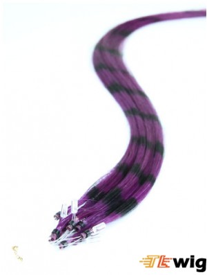 Soft Black Straight Micro Loop Ring Hair Extensions