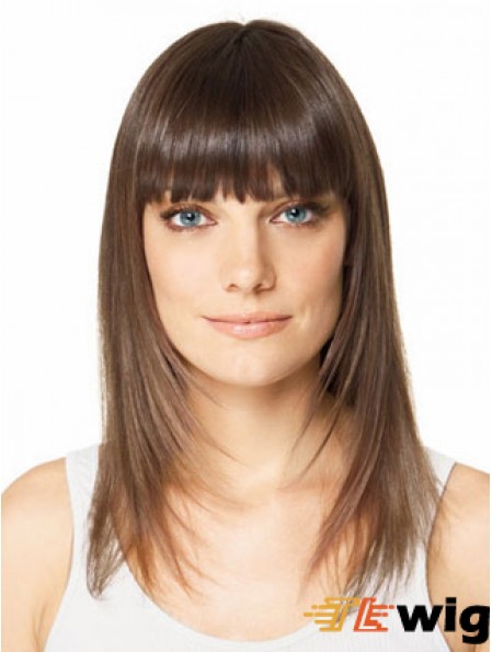Clip In Hairpieces For Short Hair Brown Color Straight Style