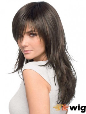 Layered Cut Brown Human Hair Wigs In US