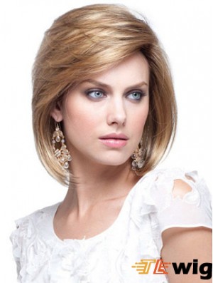 Human Hair Bob Wigs Chin Length Capless Blonde Color Bobs Cut