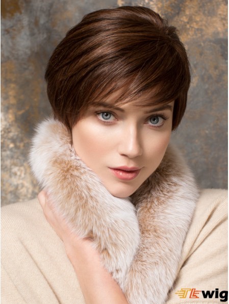 Short Straight Boycuts Auburn Designed 100% Hand-tied Wigs