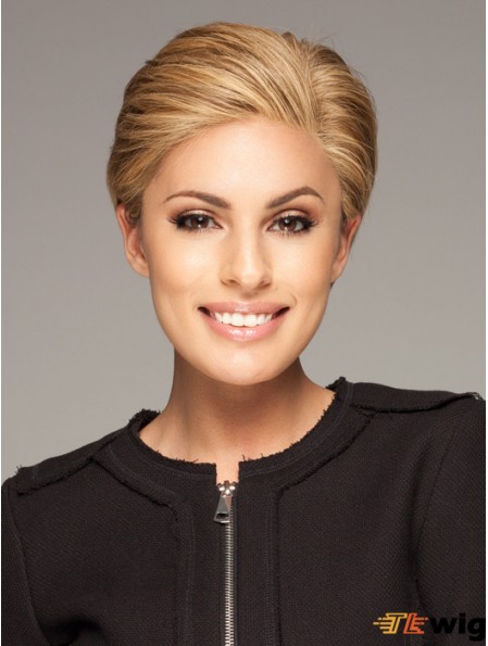 Lace Front Wigs 100% Hand Tied Brown Color Boycuts Short Length