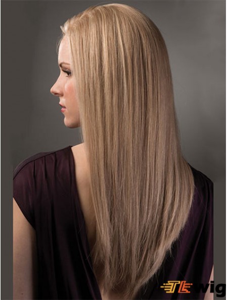 Human Hair Monofilament Wigs With Kace Front Straight Style Long Length