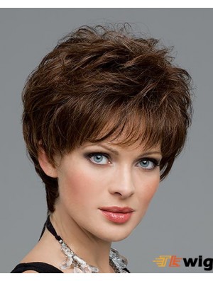Curly Human Hair Wigs Hand Tied Curly Layered