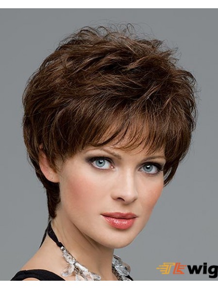 Curly Human Hair Wigs Hand Tied Curly Layered