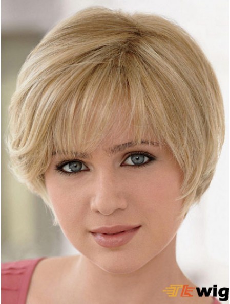 Blonde Lace Front Human Hair Wigs Straight Style