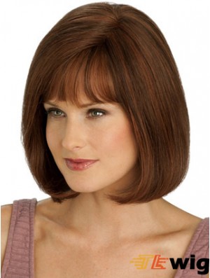 Short Human Hair Chin Length Bob Wigs Straight