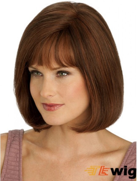 Short Human Hair Chin Length Bob Wigs Straight