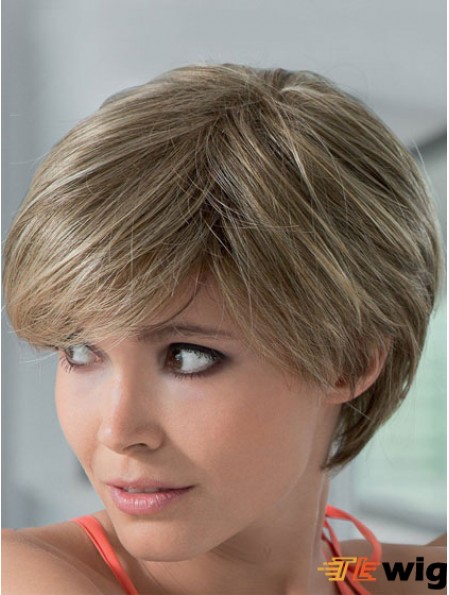 Mono Human Hair Wigs With Lace Front Short Length Boycuts