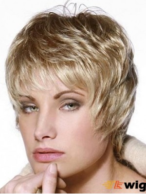 Short Wig 100% Hand Tied Straight Style Cropped Length Layered Cut